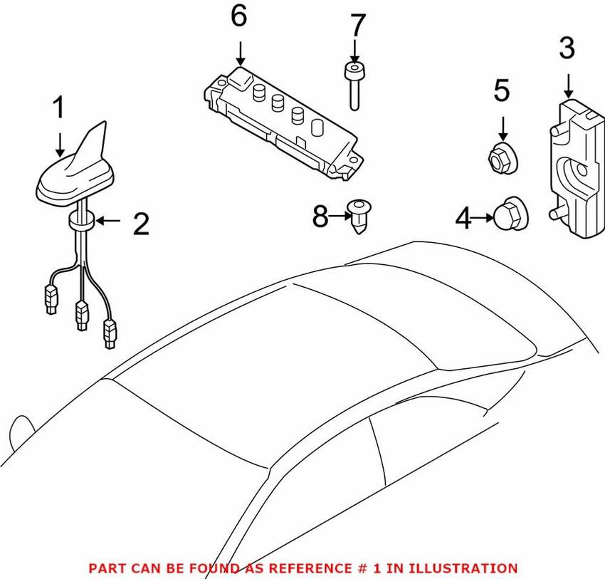 Audi Radio Antenna Assembly 4G0035503JGRU